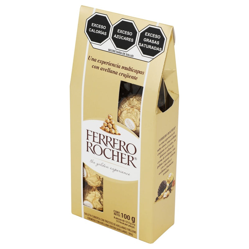 Chocolate Ferrero Rocher 100 G Con 8 Piezas 009800120802  perfil 3