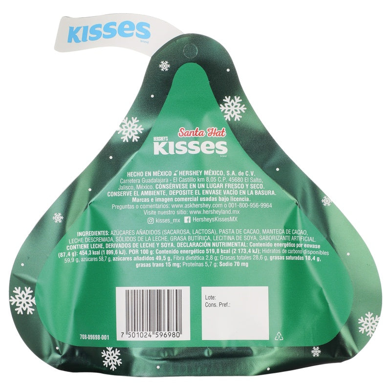 Chocolate Hersheys Navideño Kisses 87,4 G 7501024596980 reverso