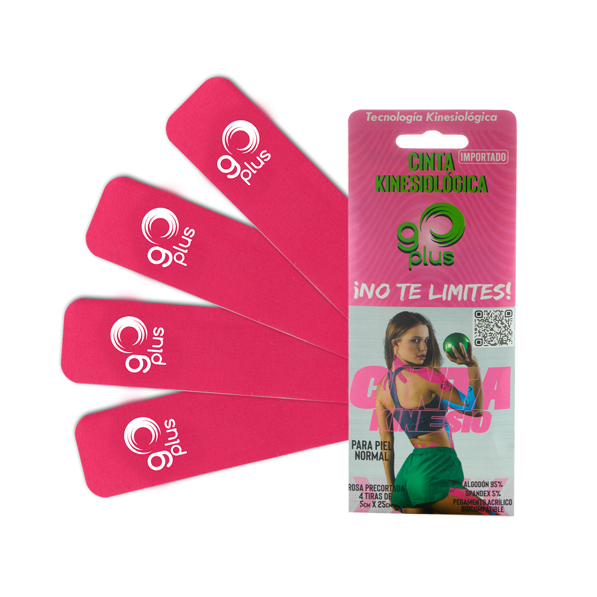 Cinta Kinesiologica Go Plus Rosa Con 4 Tiras
