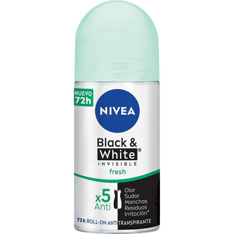 Desodorante Nivea Black White Invisible Fresh R-On 50 Ml 4006000107134 perfil 2