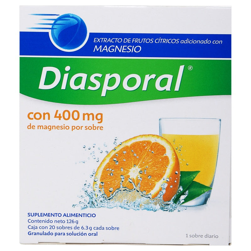 Diasporal 400 Mg Suplemento Alimenticio Con 20 Sobres Granulado 7502209710528 perfil 6