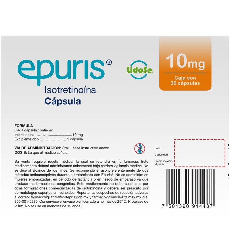 Epuris 10 Mg Con 30 Capsulas 7501390914487 perfil 2