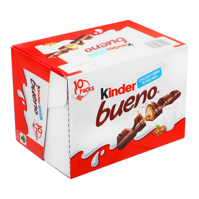 Exhibidor Chocolate Kinder Bueno Crema Avellana Con 10 430 G 789742191824