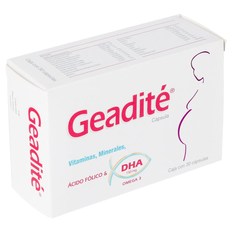 Geadité Acido Folico Y Dha Vitaminas Y Minerales Con 30 Capsulas