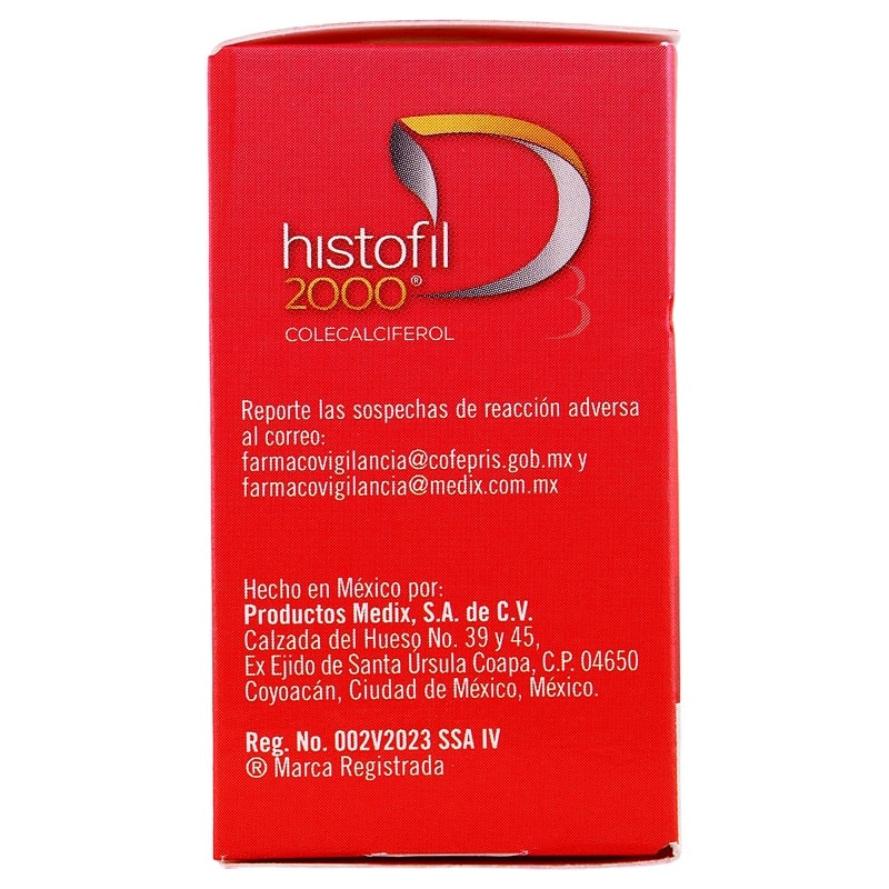 Histofil (Vitamina D3) 2000 Ui Frasco Con 60 Tabletas 7501293203183 Perfil 2