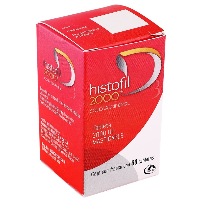 Histofil (Vitamina D3) 2000 Ui Frasco Con 60 Tabletas 7501293203183 perfil 4