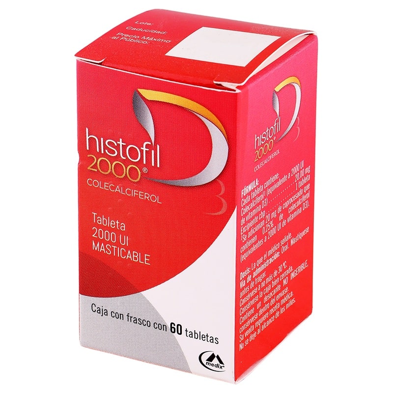 Histofil (Vitamina D3) 2000 Ui Frasco Con 60 Tabletas 7501293203183 perfil 6