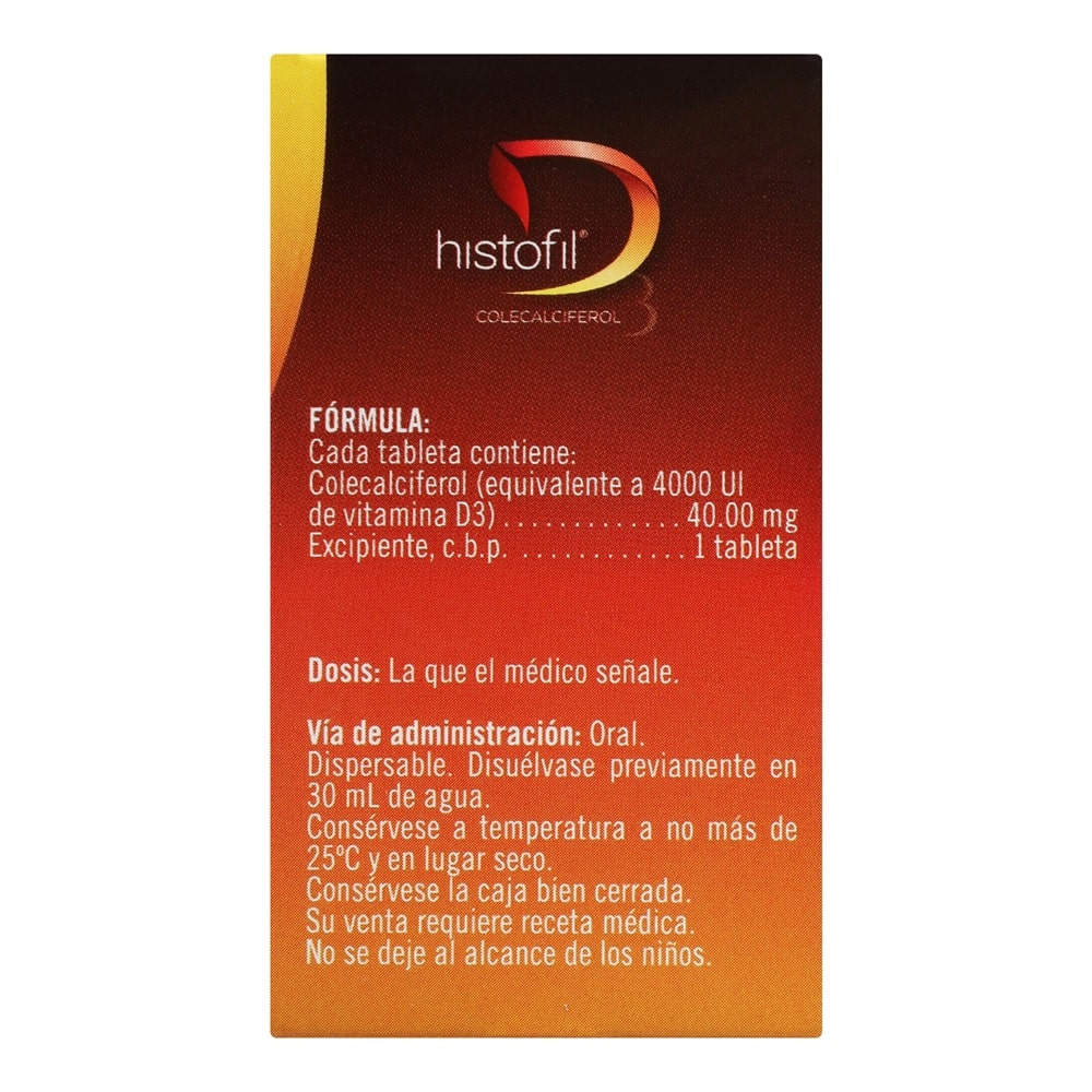 Histofil (Vitamina D) 4000 Ui Frasco Tabletas 60 7501293201936 perfil 5