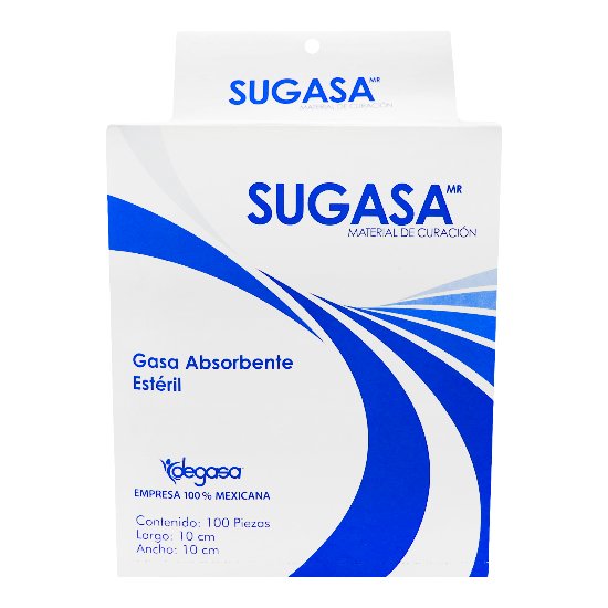 Gasa Aborbente Esteril Sugasa 10X10 Centimetros C/100 Piezas-1