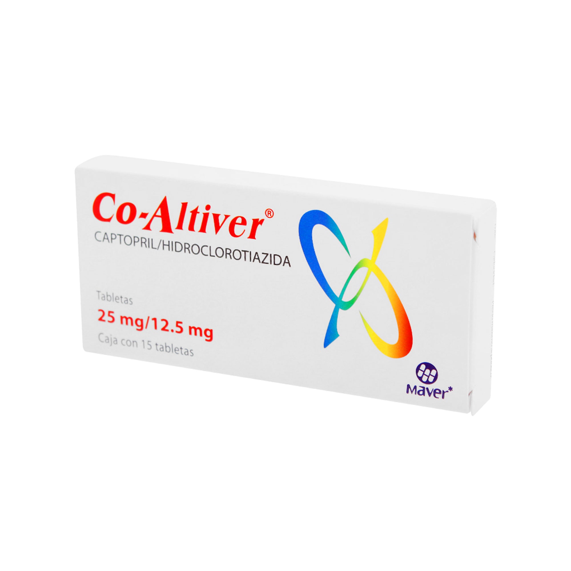 Co-Altiver (Captopril/Hidroclorotiazida) 25/12.5 Mg Con 15 Tabletas-3