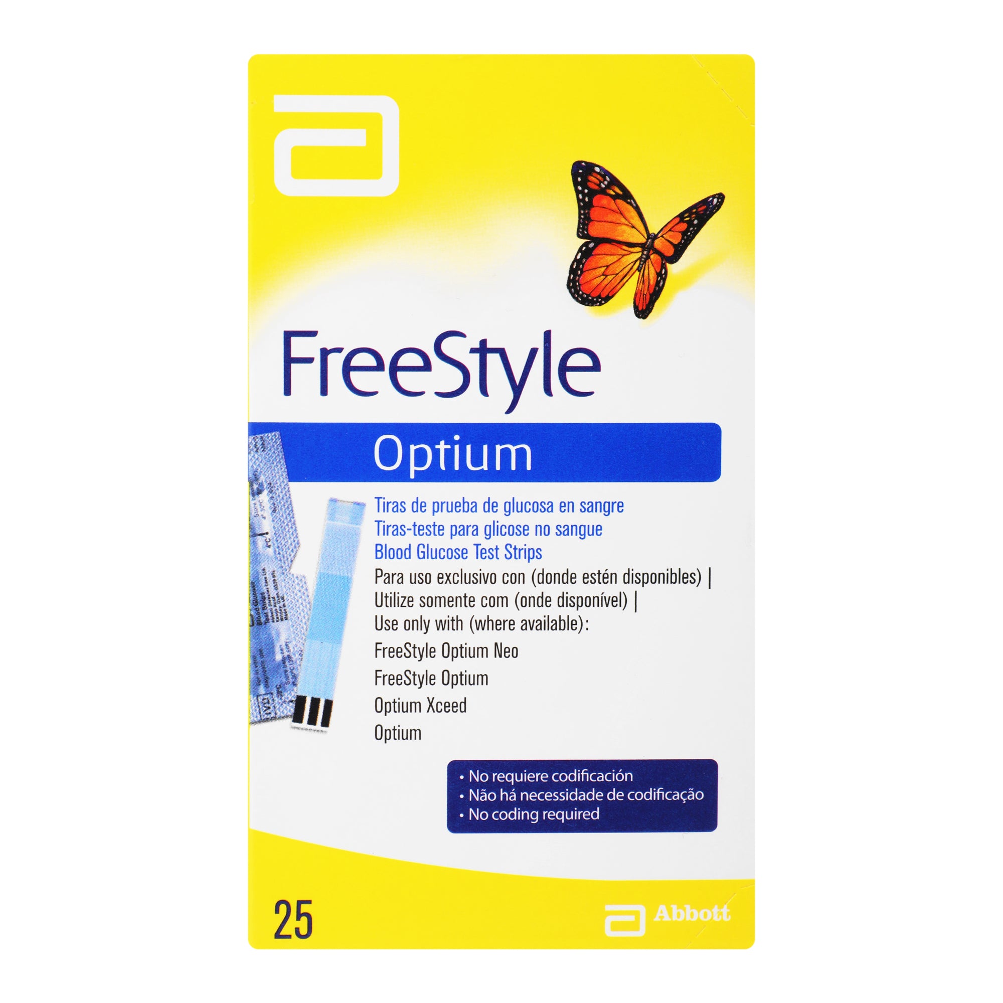 Freestyle Optium Tiras Reactivas 25 Piezas-1