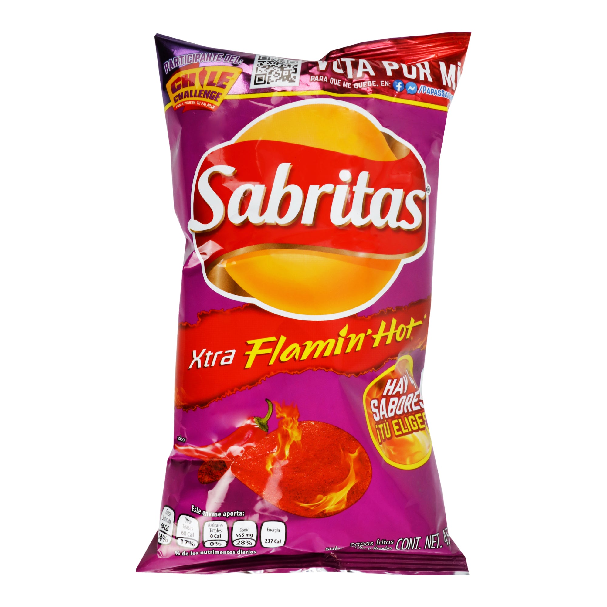 Papas Sabritas Flamin Hot 42 Gramos