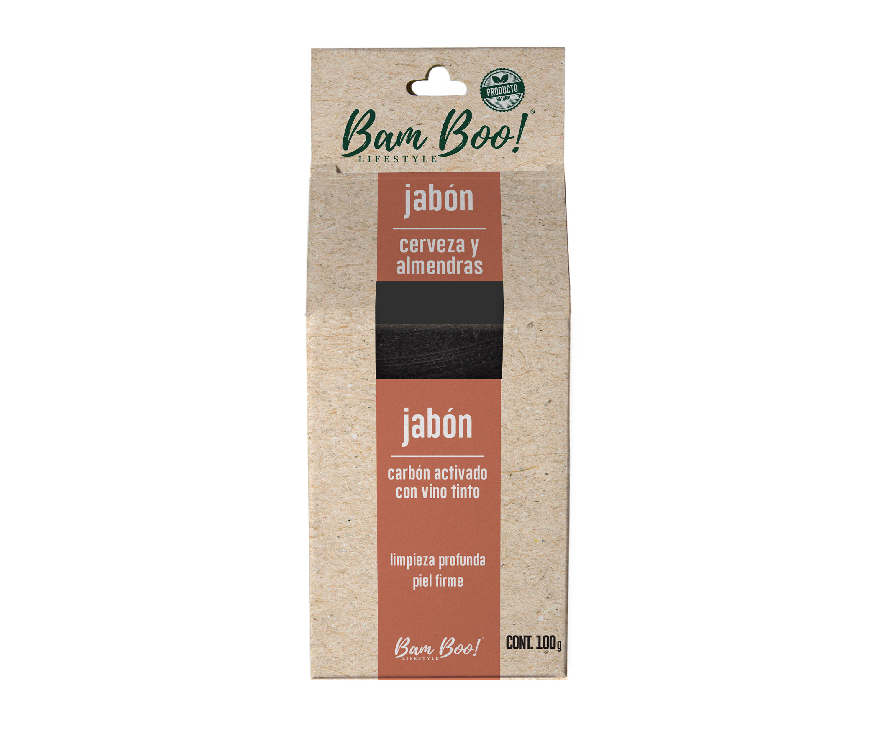Jabon Bam Boo Lifestyle Carbon Activado Vino Tinto 100 G