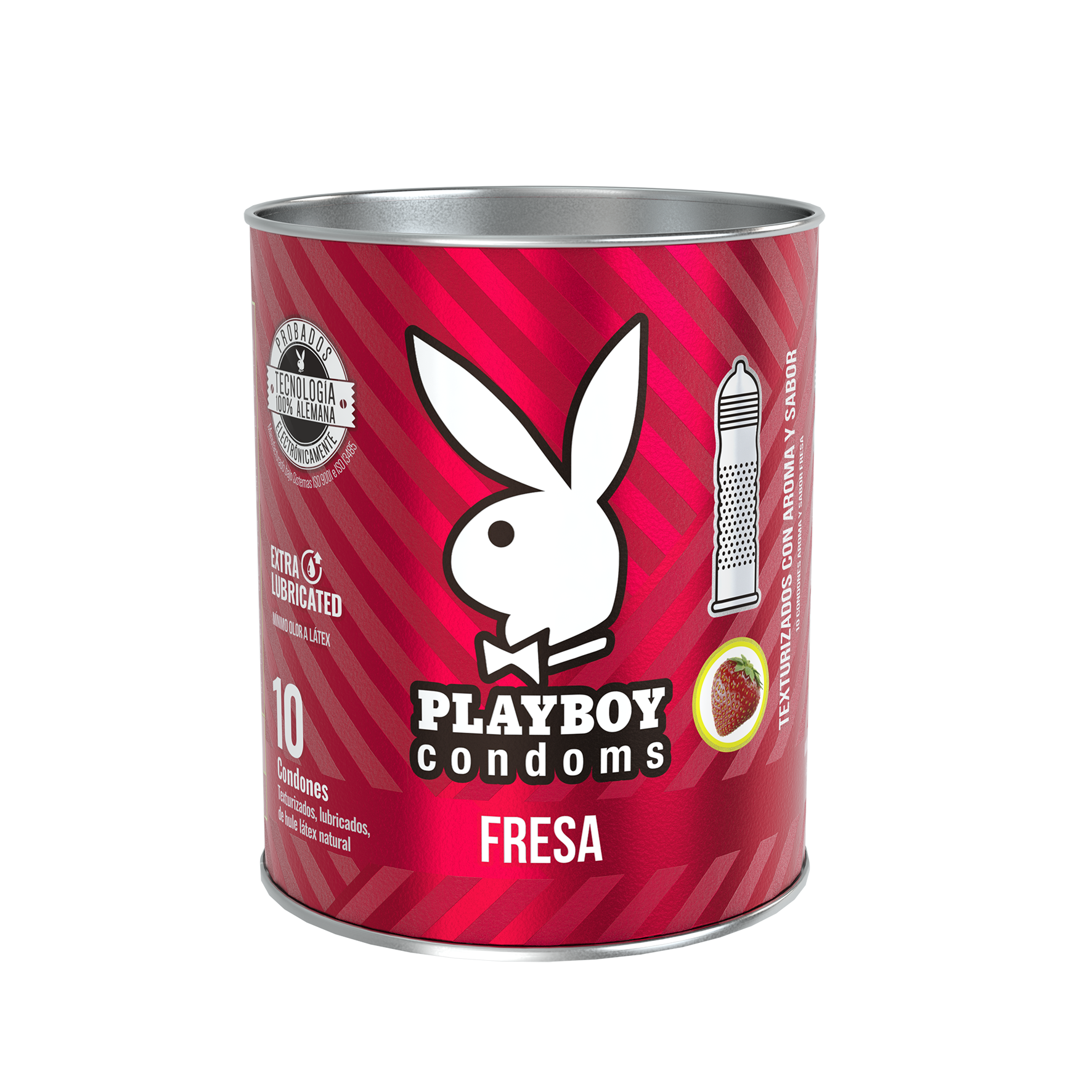 Preservativo Playboy Texturizado Fresa Con 10 Piezas