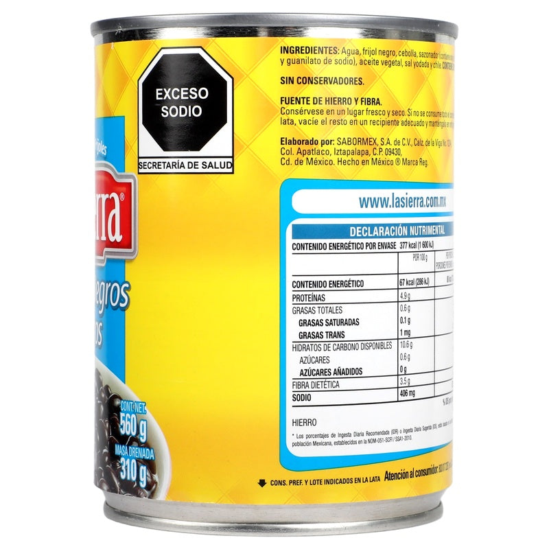 La Sierra Frijoles Negros Enteros 616 G 7501052424606 perfil 5