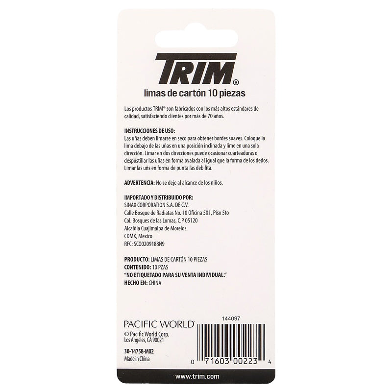 Limas De Carton Trim Con 10 Piezas 71603002234 perfil 2