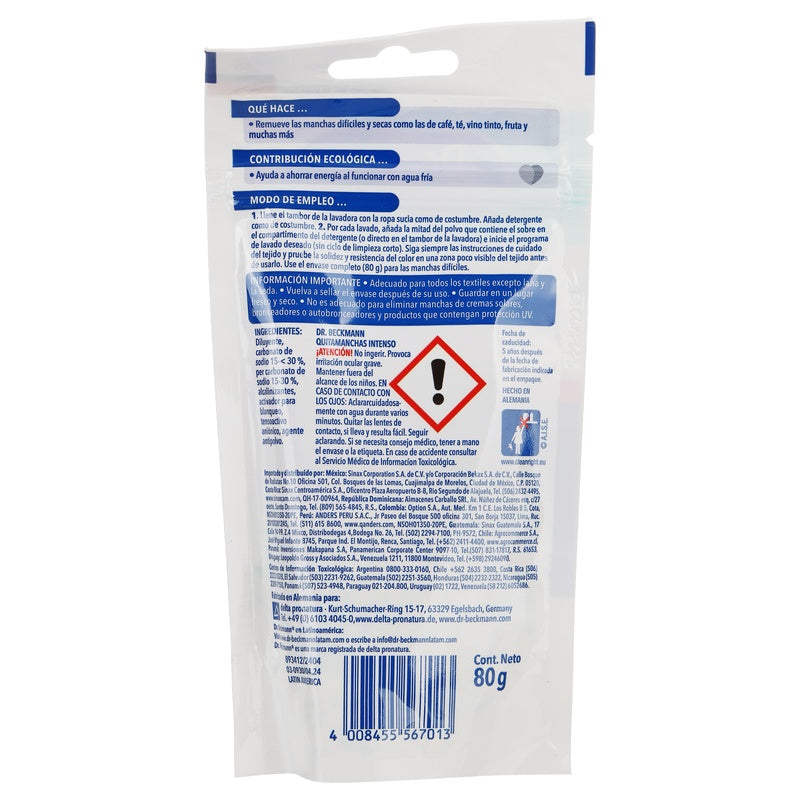 Limpiador Dr Beckman Quitamanchas Intenso Para Ropa 80 G 4008455567013 perfil 10