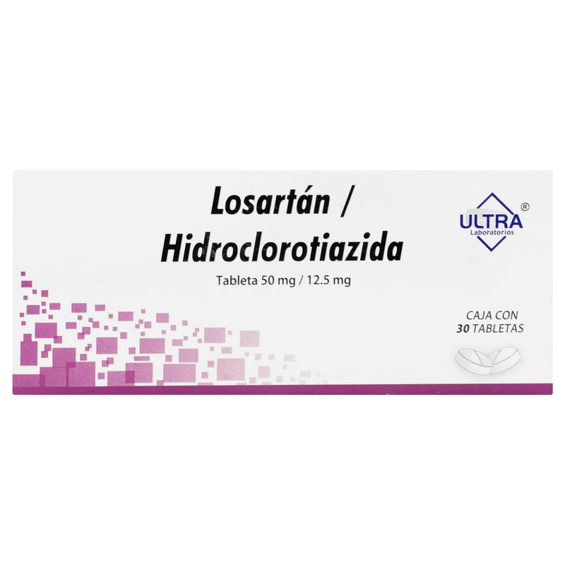 Losartan/Hidroclorotiazida 50/12.5 Mg Con 30 Tabletas 7502216795204 perfil 3