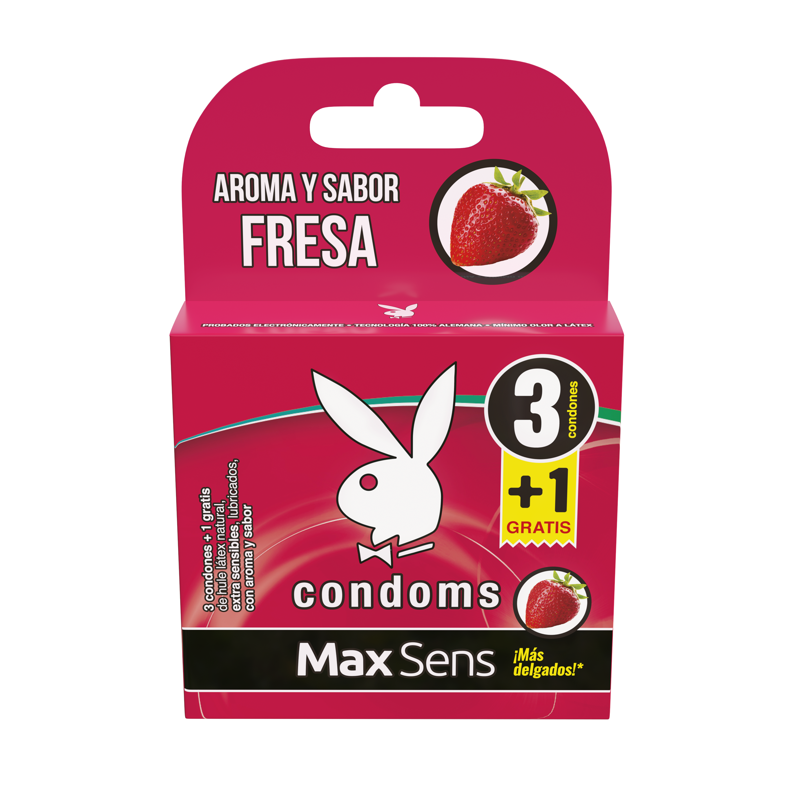 Preservativo Playboy Maxsens Fresa 3+1