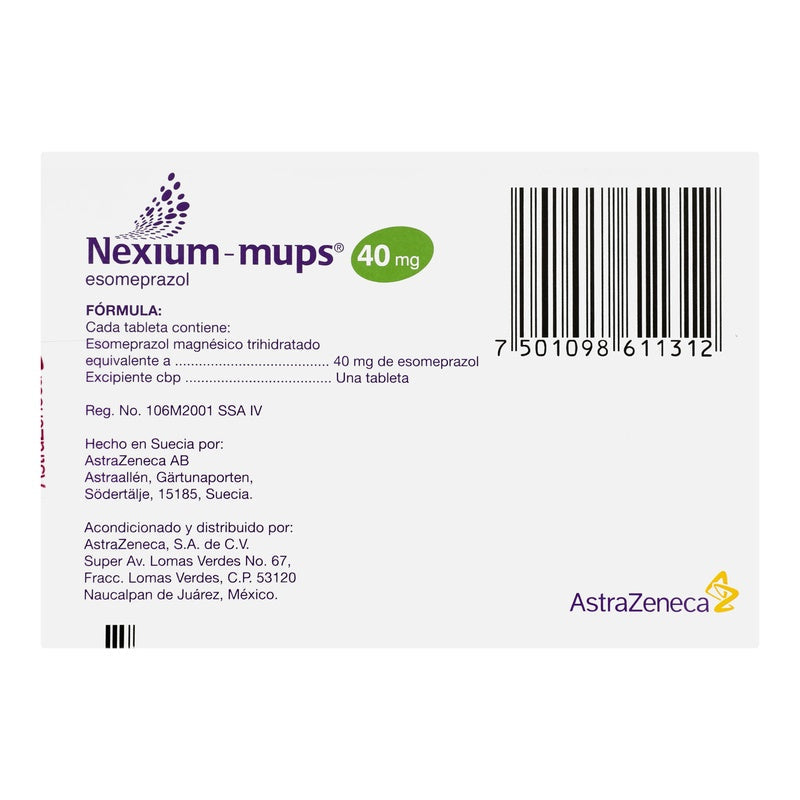 Nexium-Mups 40 Mg Con 7 Tabletas 7501098611312