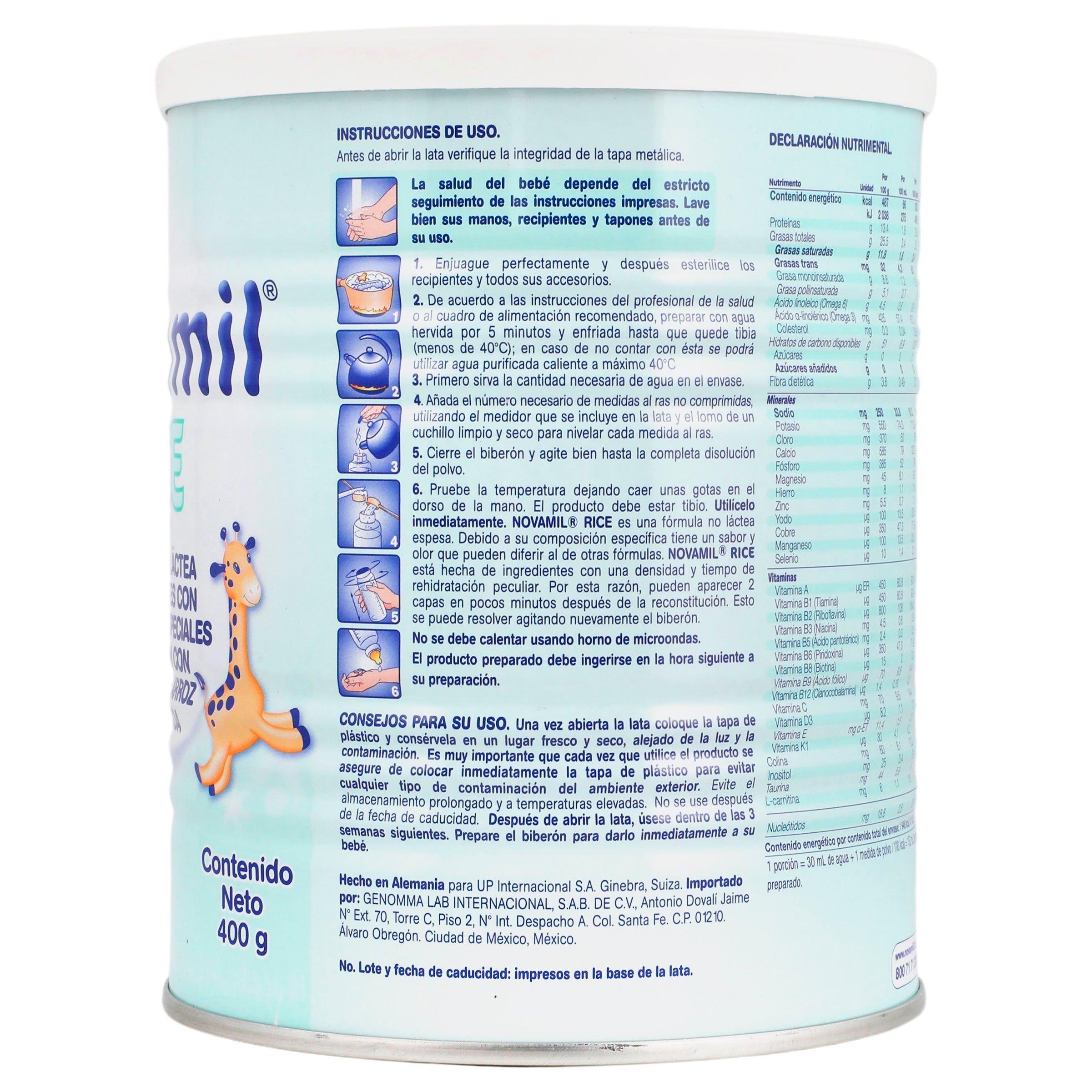 Novamil Rice Formula No Lactea 400 G 7501318687332 perfil 5