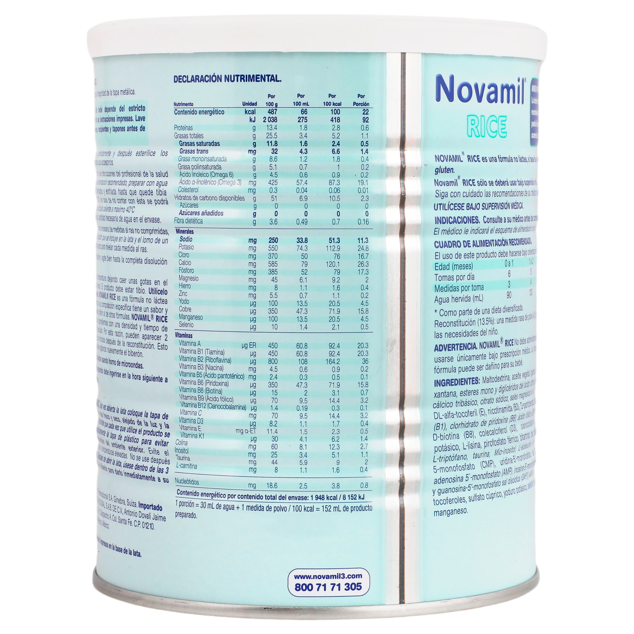 Novamil Rice Formula No Lactea 400 G 7501318687332 perfil 6