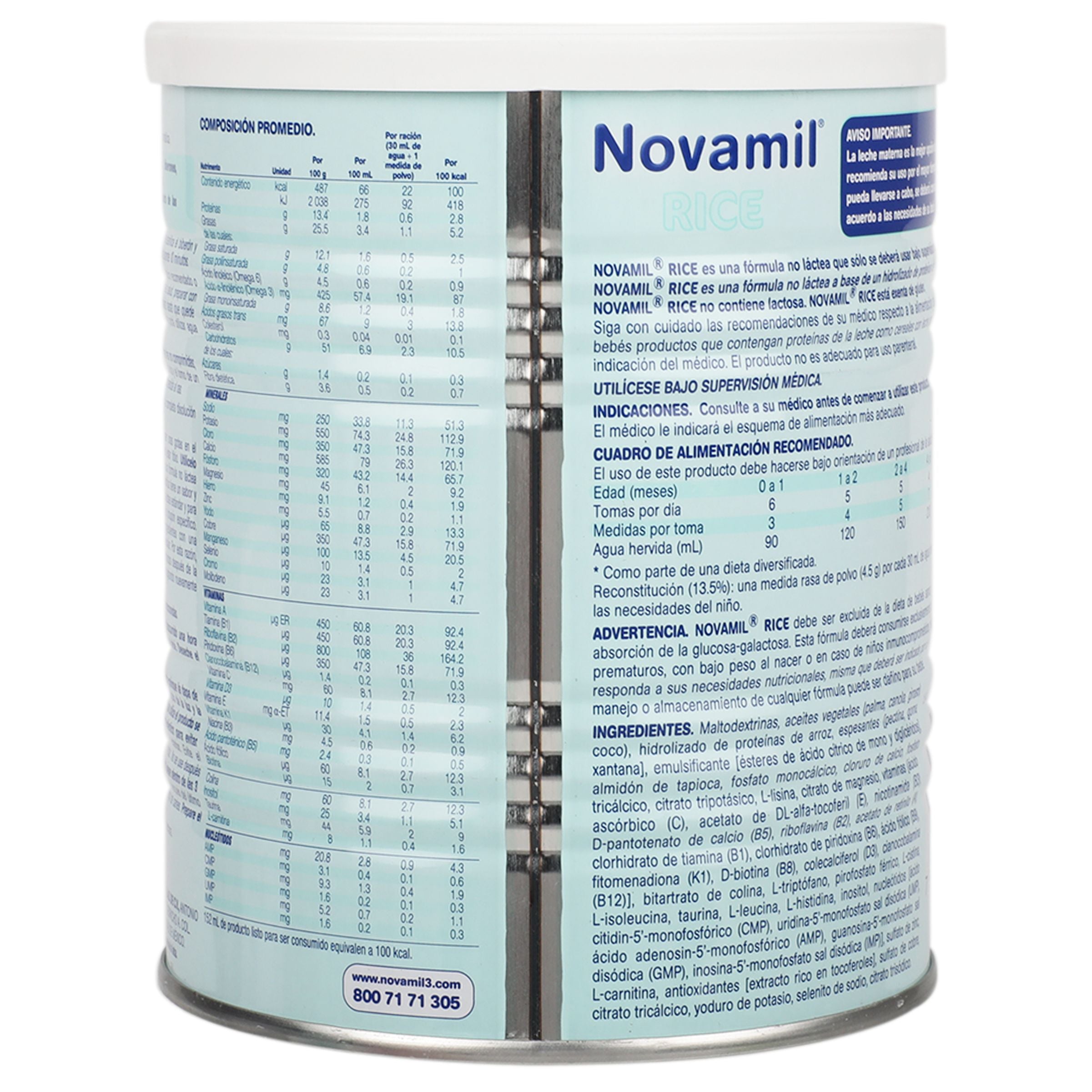 Novamil Rice Formula No Lactea 400 G 7501318687332 perfil 7
