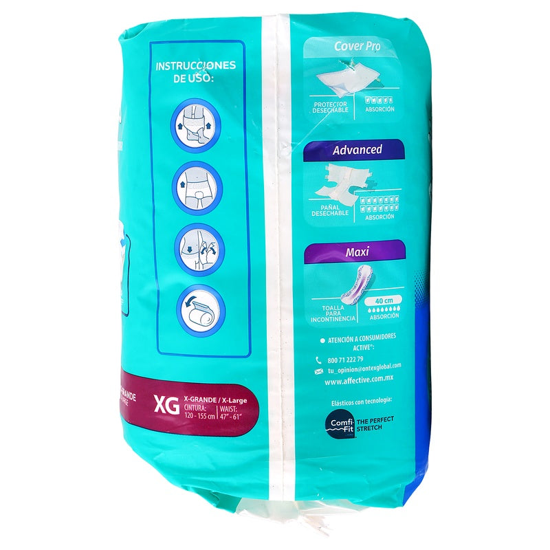 Pañal Affective Active Adulto Unisex Extra Grande Con 10 Piezas 013117014495
