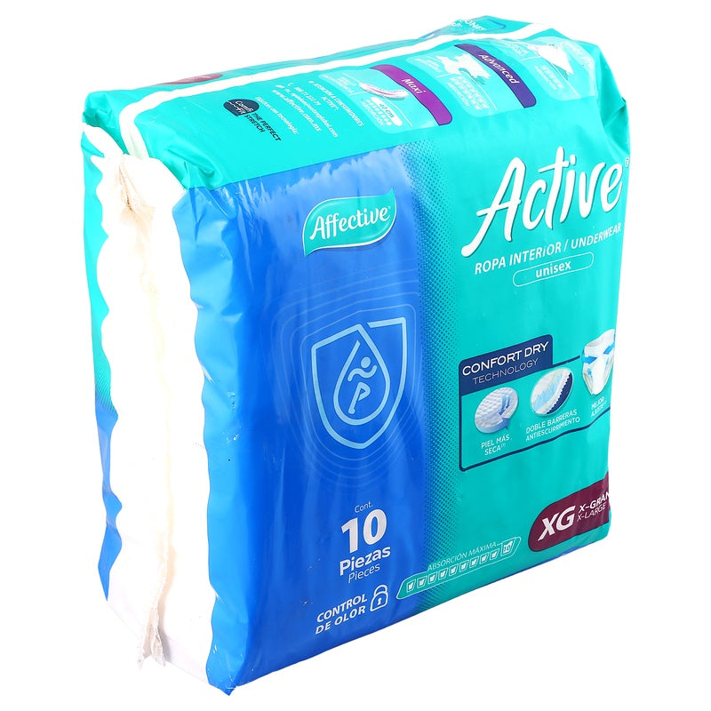 Pañal Affective Active Adulto Unisex Extra Grande Con 10 Piezas 013117014495 perfil 5