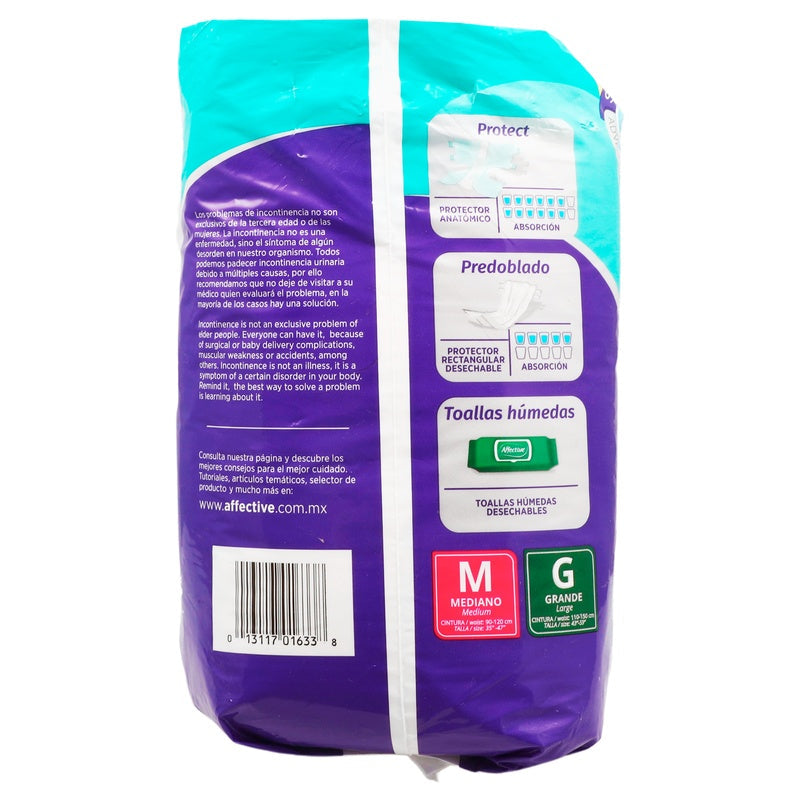 Pañal Affective Advanced Adulto Mediano Con 10 Piezas 013117016338 perfil 5