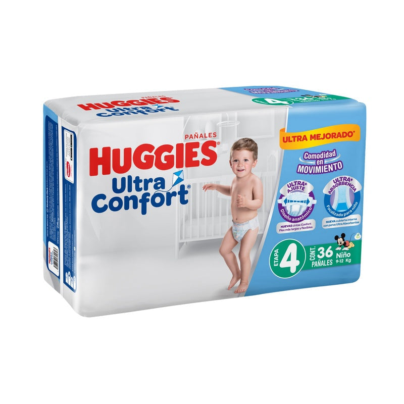 Pañal Huggies Ultraconfort Con 36 Piezas Niño Etapa 4 7506425655823