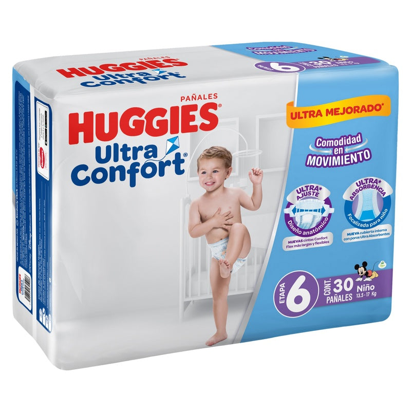 Pañal Huggies Ultraconfort Etapa 6 Niño Con 30 7506425655908 perfil 5