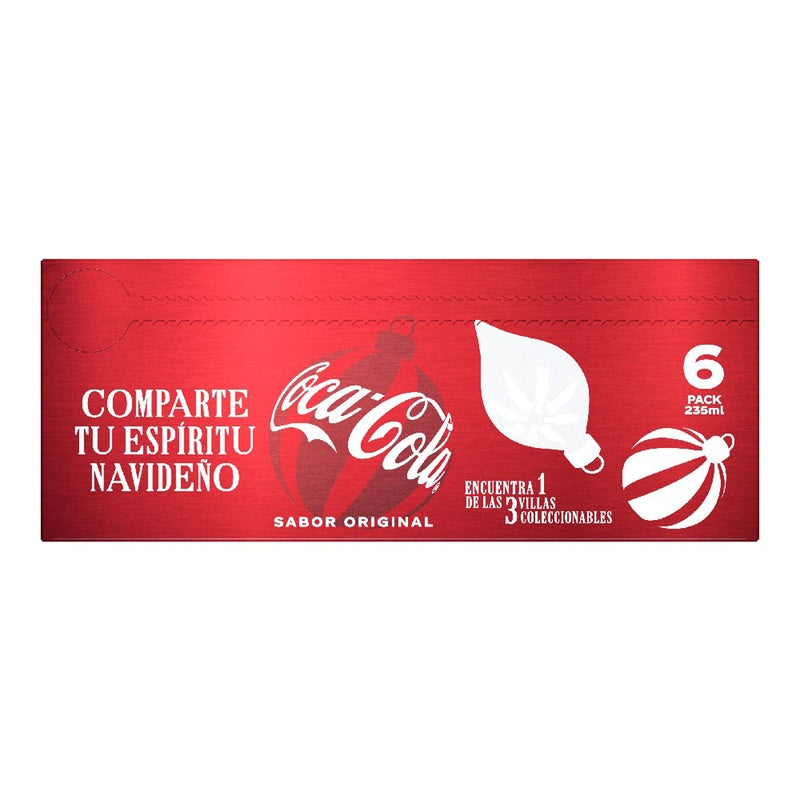 Pack 6 Coca Cola Lata 235 Ml + Villa Navideña 2024 7501055384433