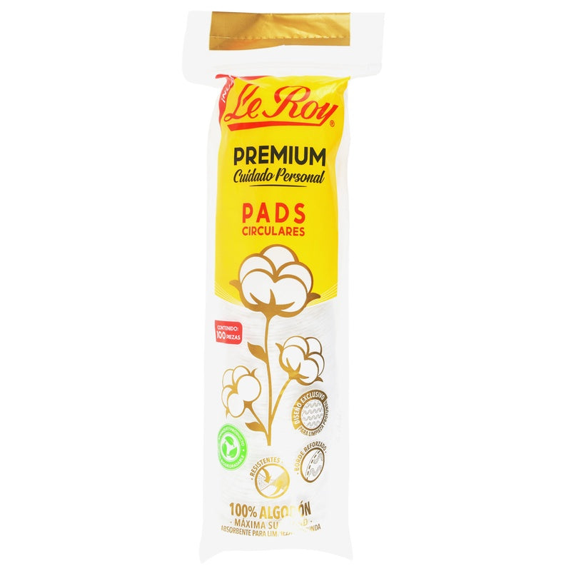 Pads Le Roy Premium Circulos Algodon Con 100 Piezas 729513107623 perfil 6