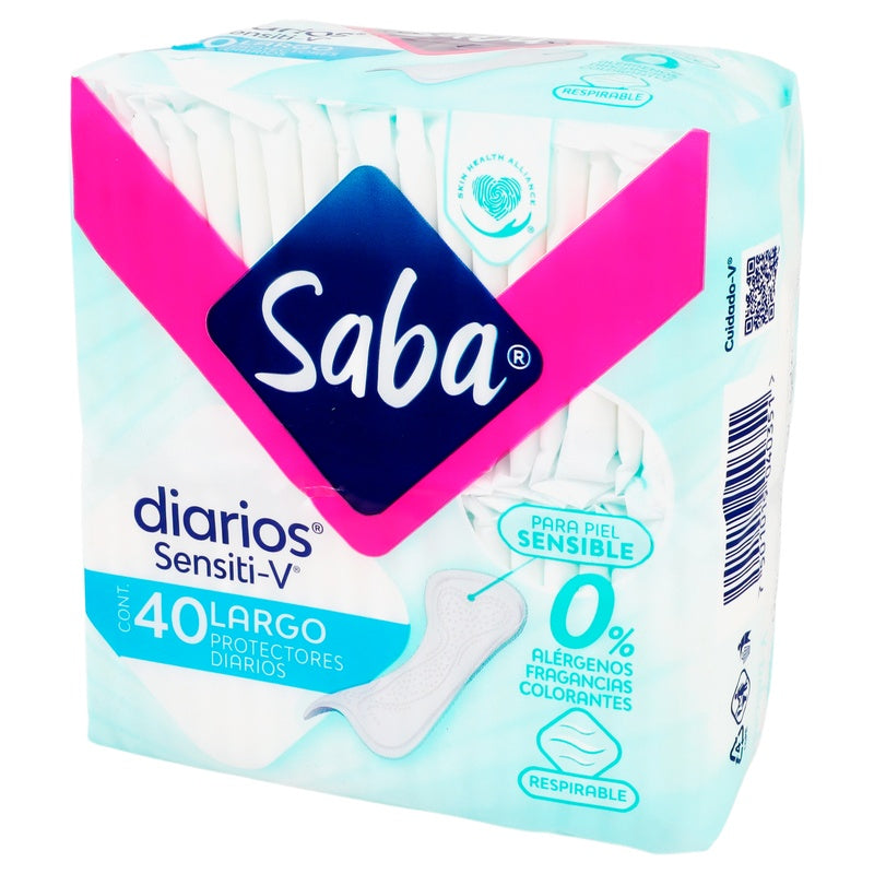 Panty Protectores Saba Sensiti-V Largo Con 40 7501019040351