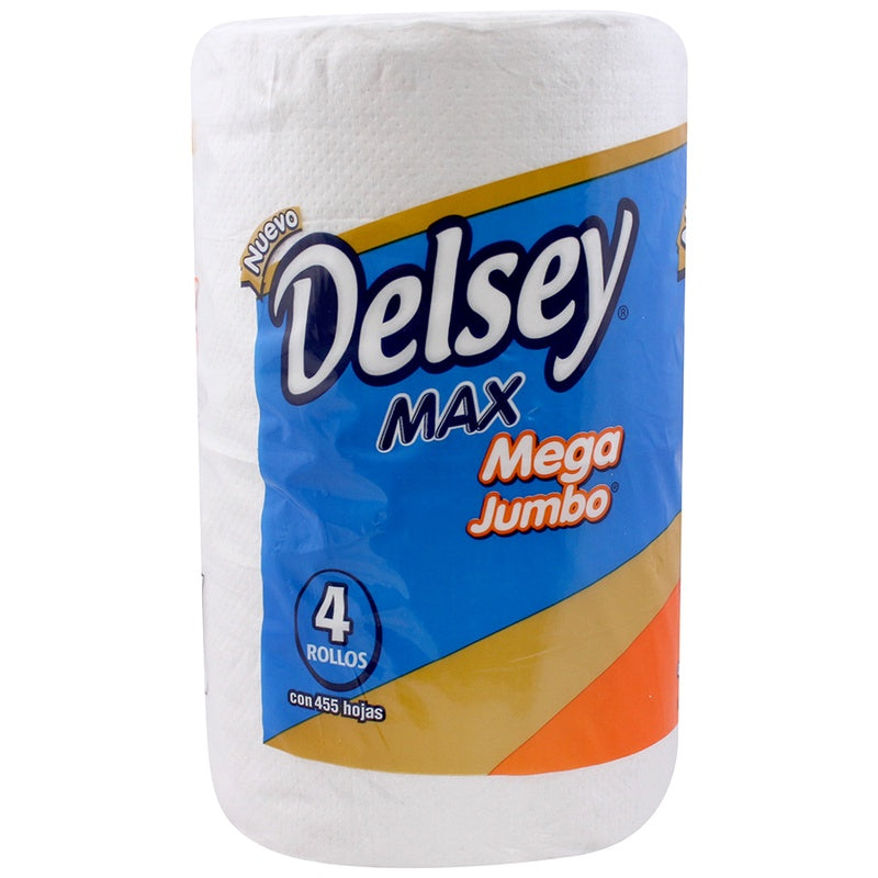 Papel Higienico Delsey Mega Jumbo Con 4 Rollos Con 400 Hojas Dobles 7501943463325