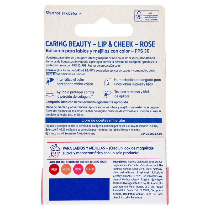 Pomada Labial Labello Caring-B Rose 4.8 G 4006000094663 perfil 5