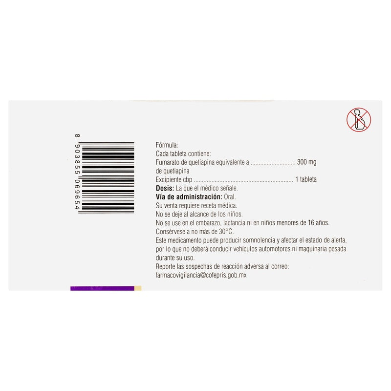Q-Mind (Quetiapina) 300 Mg Con 30 Tabletas 8903855069654 perfil 4