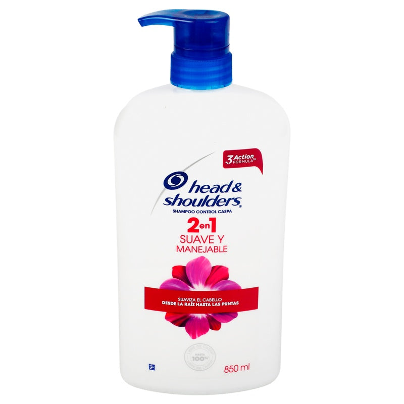 Shampoo Head & Shoulders 2 En 1 Suave Y Manejable 850 Ml 7500435182140