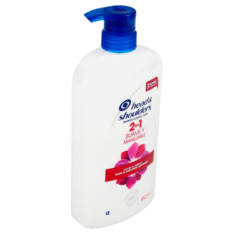 Shampoo Head & Shoulders 2 En 1 Suave Y Manejable 850 Ml
