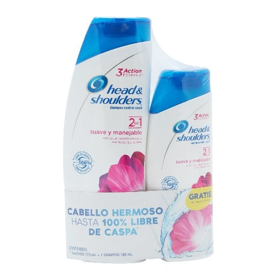 Shampoo Head & Shoulders Suave Y Manejable 375 Ml- Shampoo Suave Y Manejable 180 Ml 7500435115506