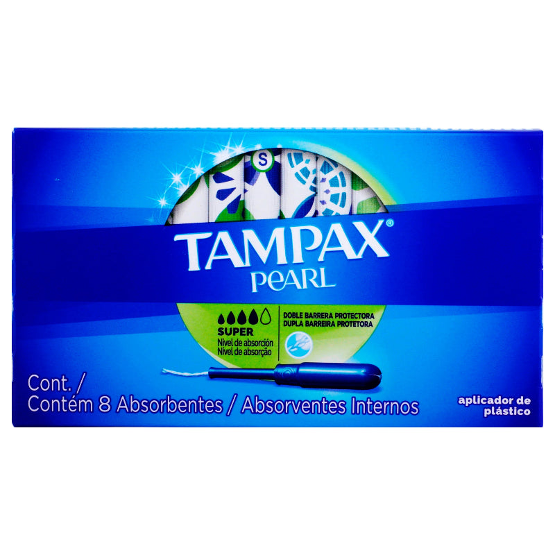 Tampones Tampax Pearl Super Absorbentes Con 8 Piezas