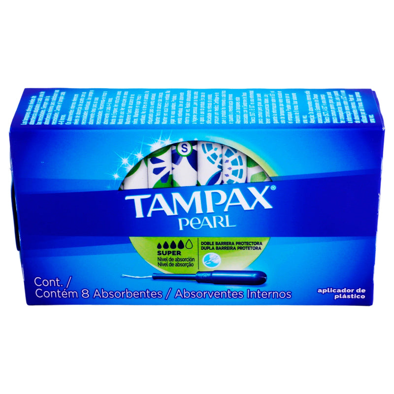 Tampones Tampax Pearl Super Absorbentes Con 8 Piezas
