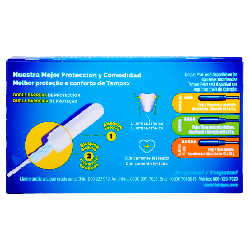 Tampones Tampax Pearl Super Absorbentes Con 8 Piezas