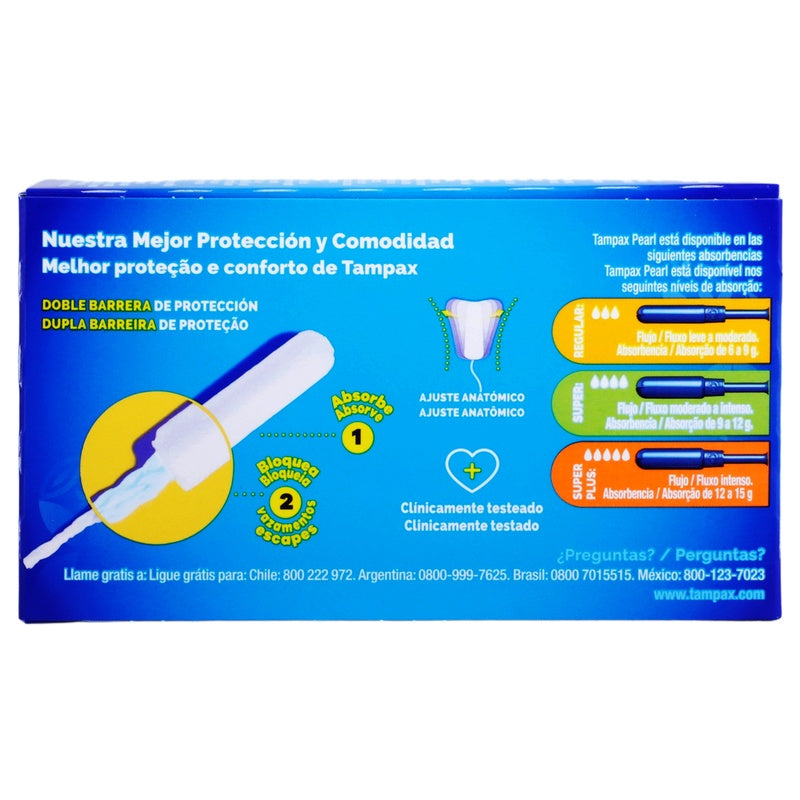 Tampones Tampax Pearl Super Absorbentes Con 8 Piezas 7506295369387 perfil 7