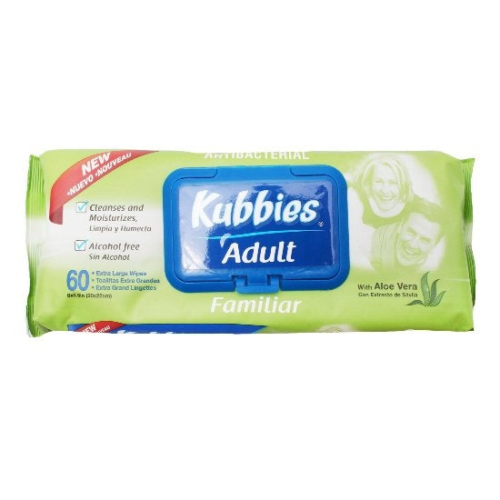 Toallas Humedas Kubbies Adulto Antibacterial Con 60 Piezas 7503006503863