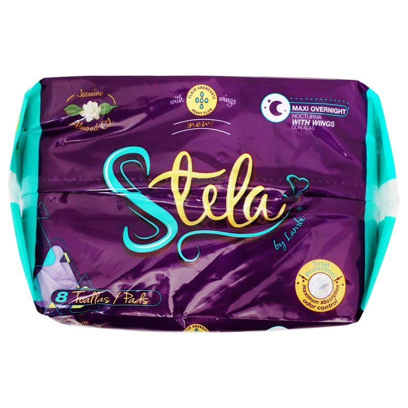 Toallas Sanitarias Stela Nocturna Flujo Abundante Con Alas Con 8 Piezas 619585300551 perfil 6