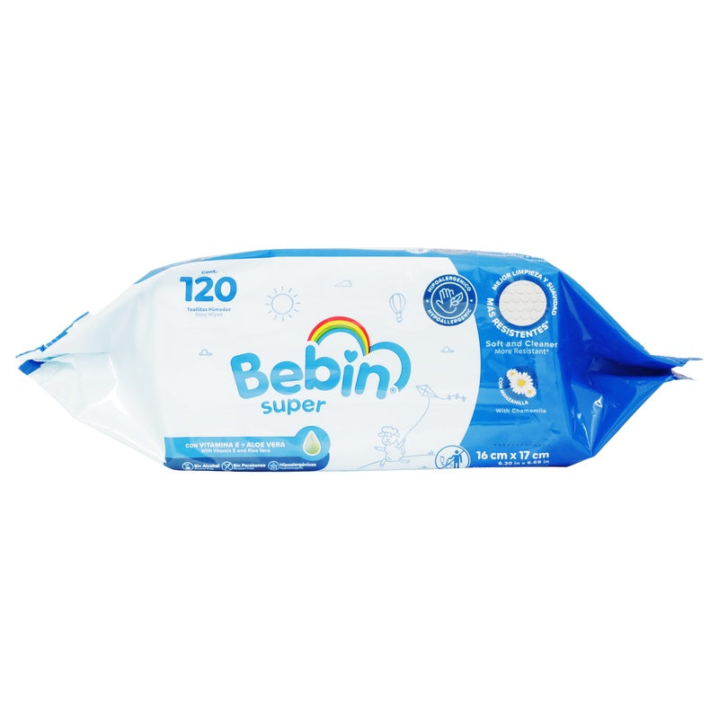 Toallitas Humedas Bebin Super Con 120 Piezas 619585107013