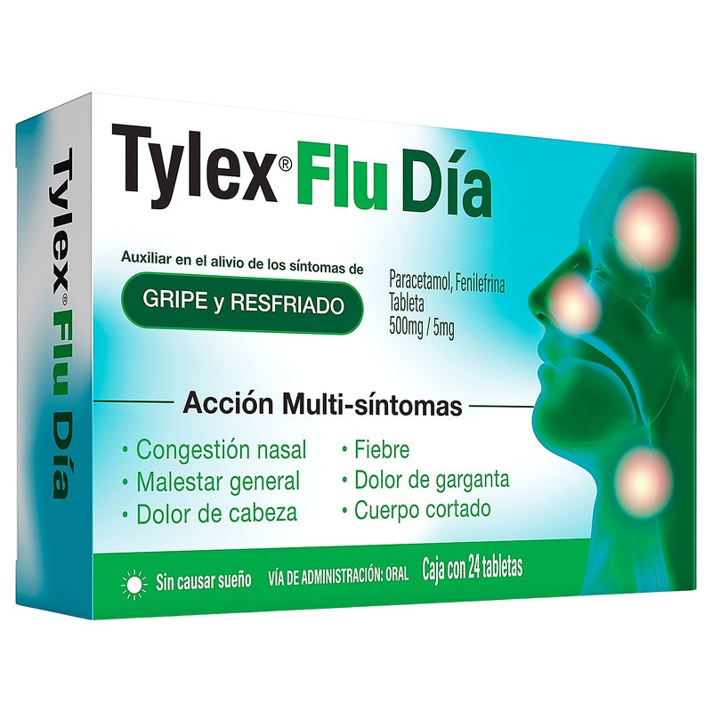 Tylex Flu Dia 500/5 Mg Con 24 Tabletas