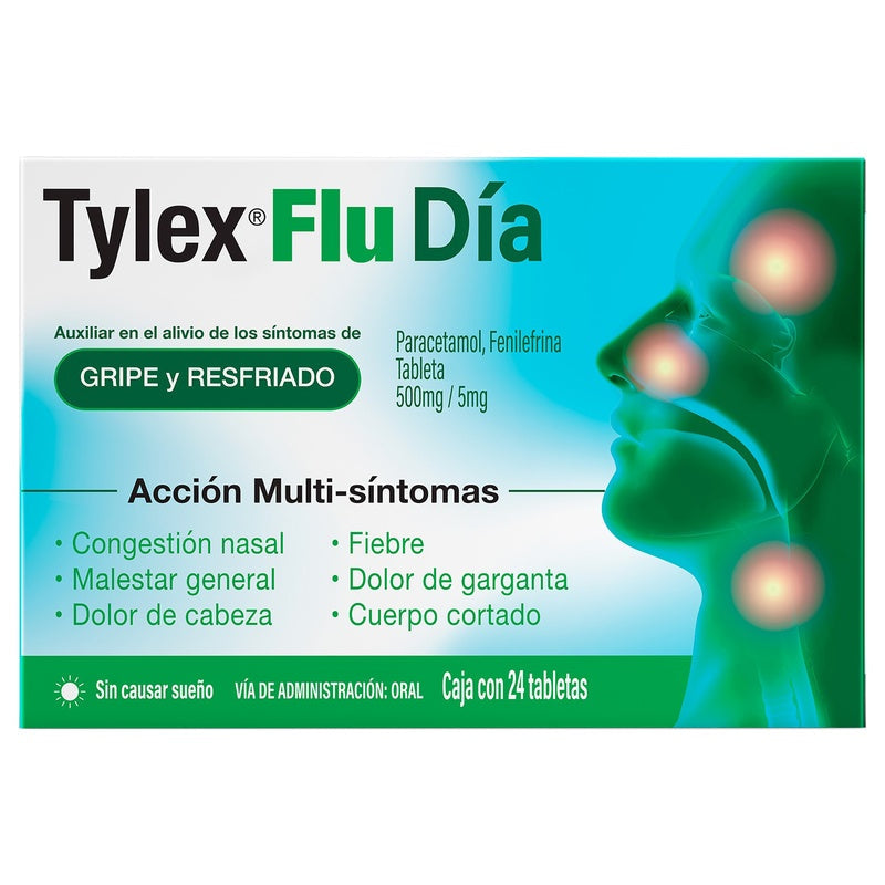 Tylex Flu Dia 500/5 Mg Con 24 Tabletas 7501007535128 perfil 3